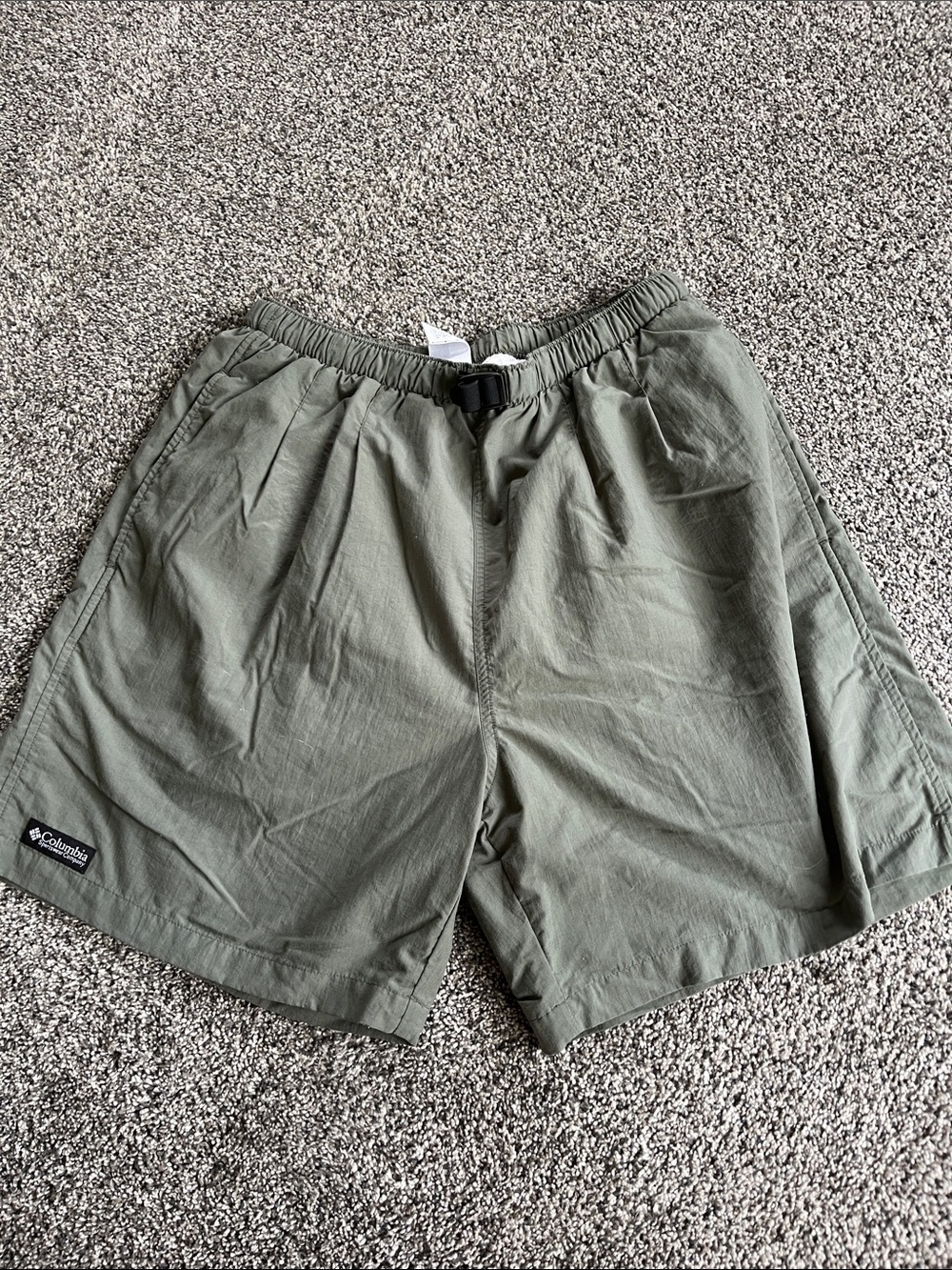Columbia Men's Olive Swim Shorts with Quick-Adjust Buckle